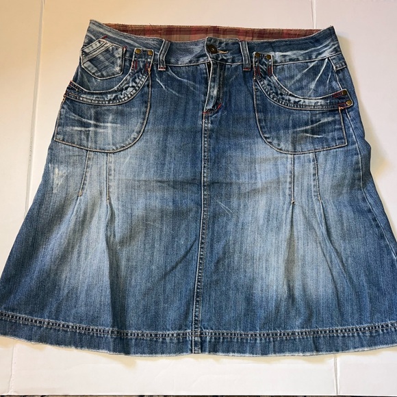 Vero Moda Dresses & Skirts - Vintage Pleated Midi Denim Blue Women's Skirt